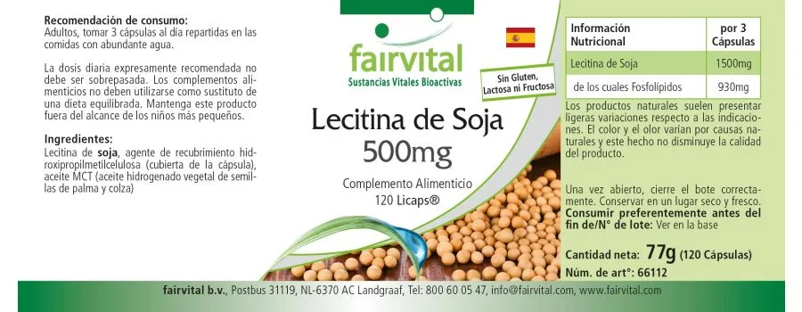 Lecitina de soja 500mg - 120 LiCaps®