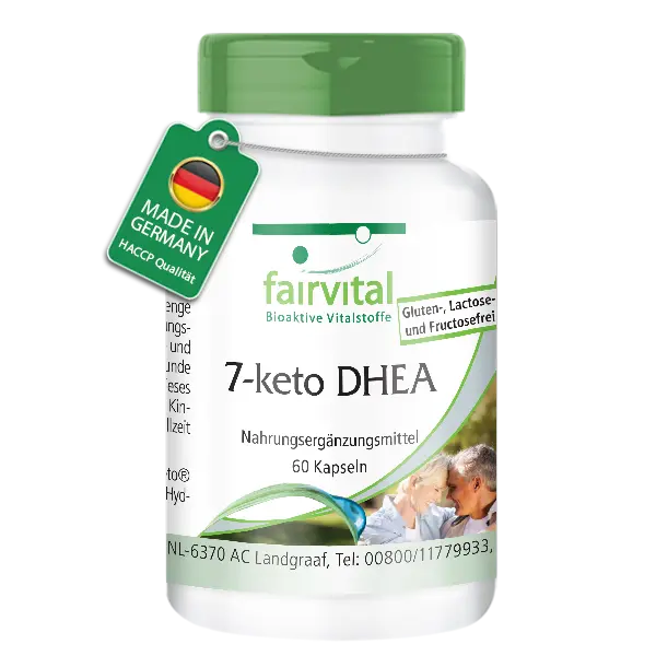 7-Keto DHEA - 60 Cápsulas - Fácil de tragar - Alta dosis y Vegano | Fairvital
