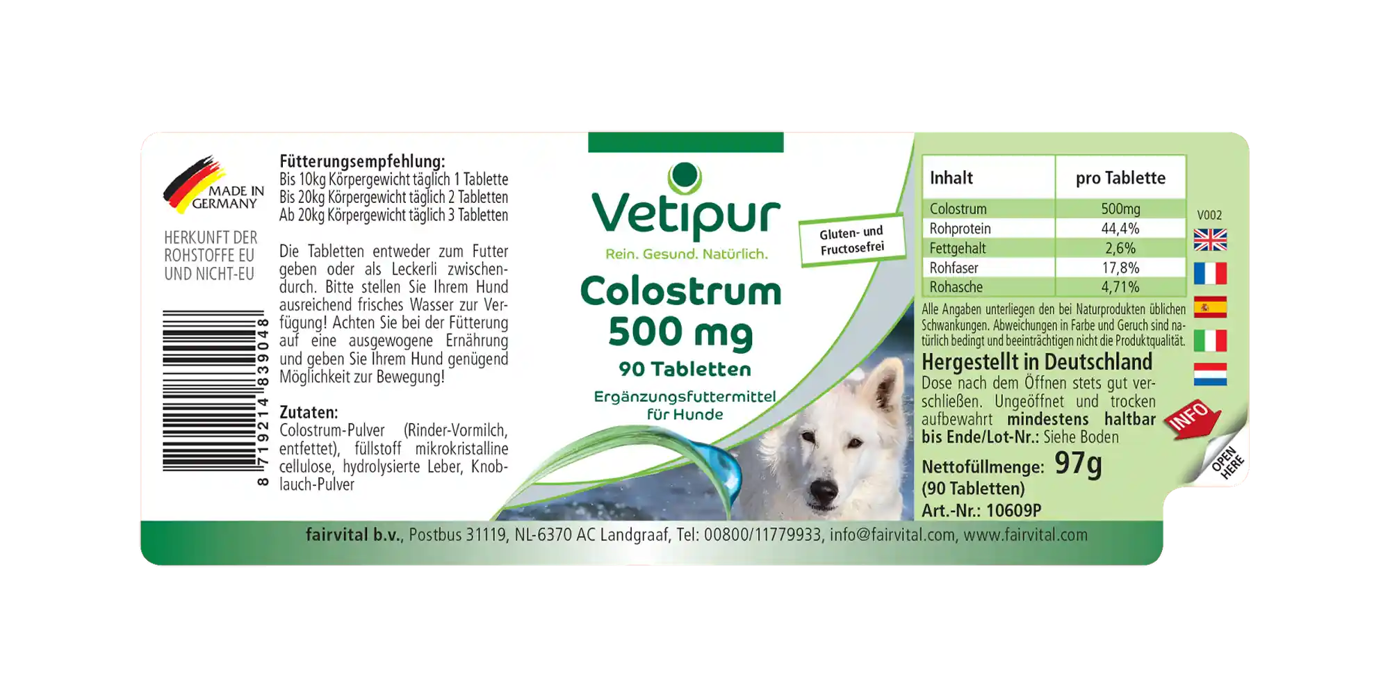 Colostrum 500mg - 90 Tabletten - Hochdosiert | Fairvital Colostrum 500mg - 90 Tabletten - Hochdosiert | Fairvital