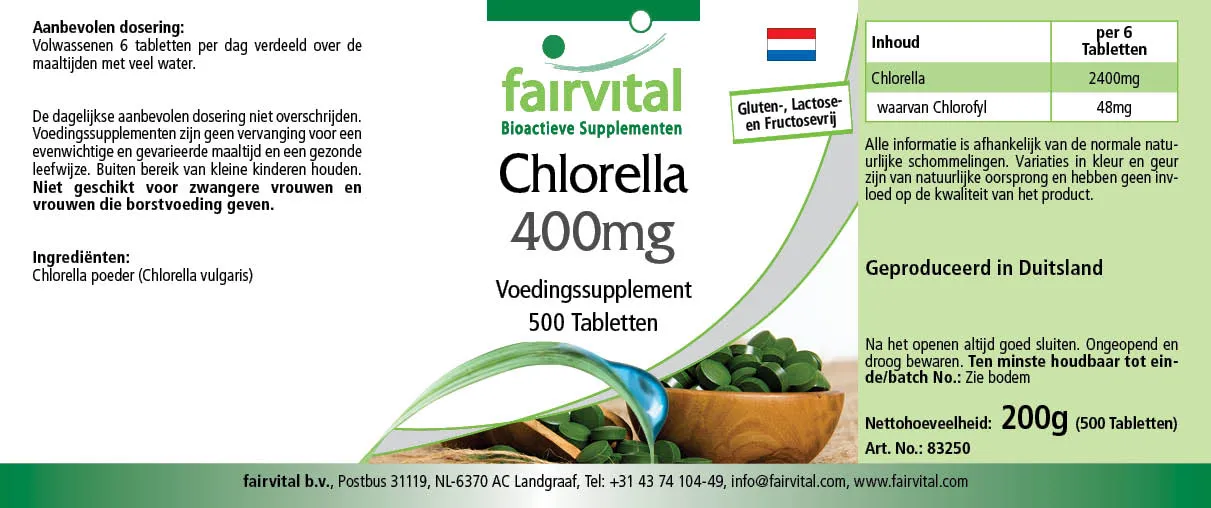 Clorella 400mg - 500 comprimidos