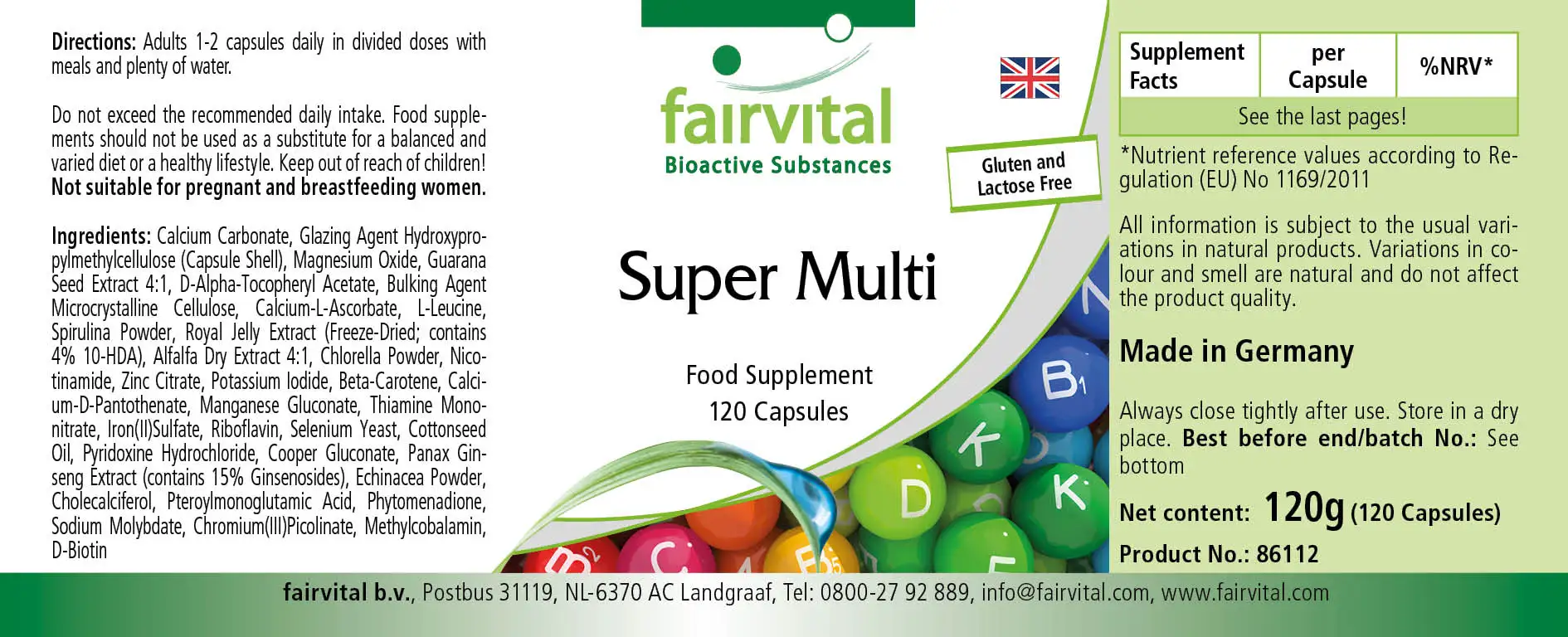 Super Multi - 120 Kapseln - für Immunsystem, Nervensystem, Kollagenbildung uvm. | Fairvital Super Multi - 120 Kapseln - für Immunsystem, Nervensystem, Kollagenbildung uvm. | Fairvital