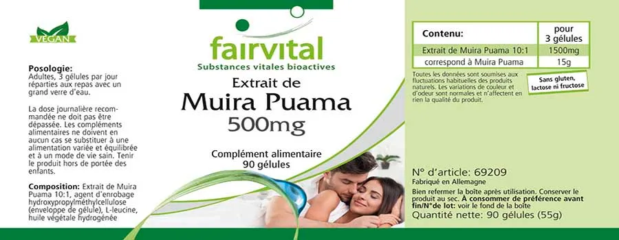 Muira Puama 10:1 Extract 500mg - 90 capsules