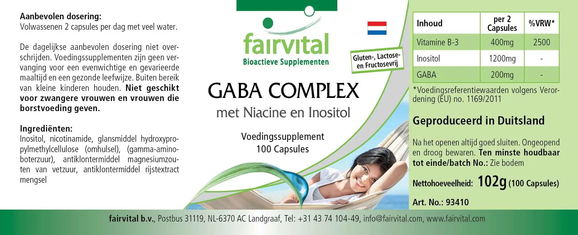 Complesso di GABA con niacina e inositolo – 100 capsule Complesso di GABA con niacina e inositolo – 100 capsule