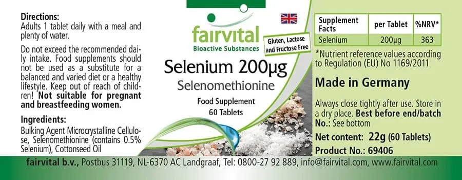 Sélénium 200µg de Sélénométhionine - 60 comprimés Sélénium 200µg de Sélénométhionine - 60 comprimés