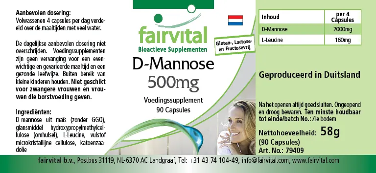 D-mannose 500mg - 90 capsules