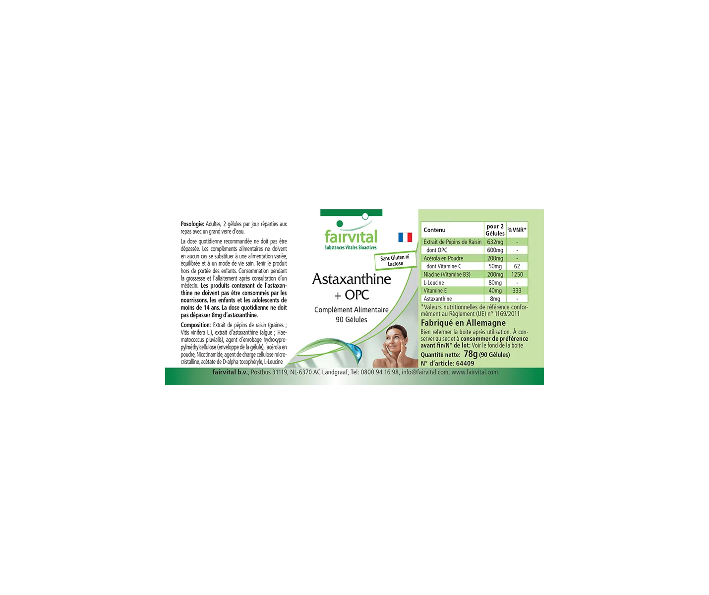Astaxanthin + OPC mit Vitamin C und Vitamin E für Immunsystem und Kollagenbildung - 90 Kapseln - Hochdosiert und Vegan | Fairvital