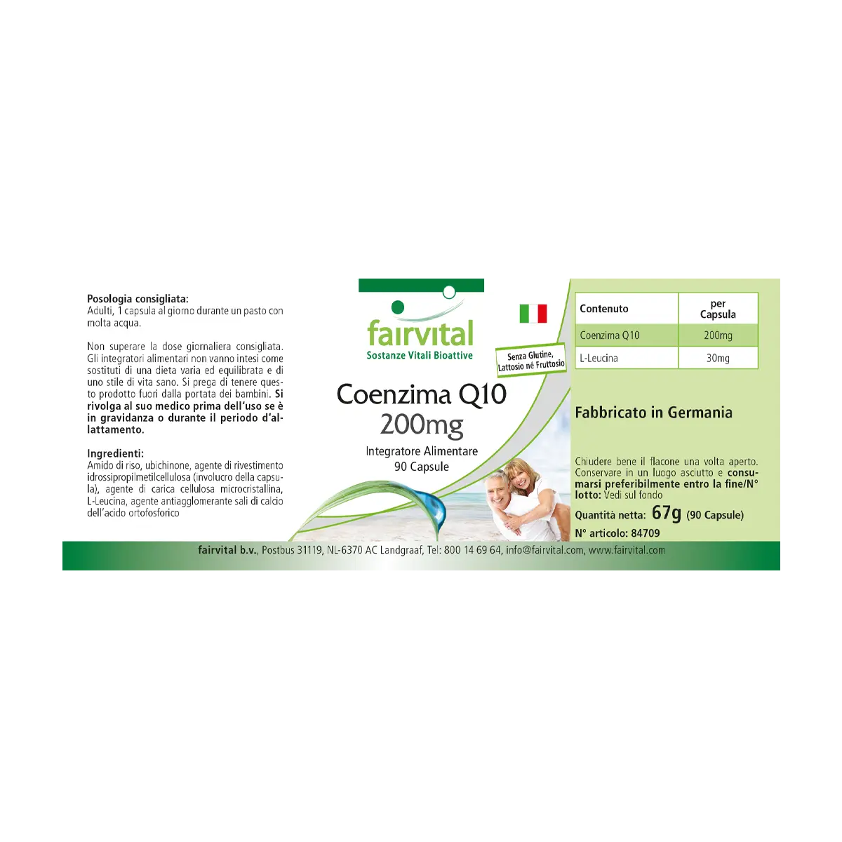 Co-Enzym Q10 200mg - 90 Kapseln - CoQ10 Ubiquinon Kapseln - Hochdosiert und Vegan | Fairvital Co-Enzym Q10 200mg - 90 Kapseln - CoQ10 Ubiquinon Kapseln - Hochdosiert und Vegan | Fairvital