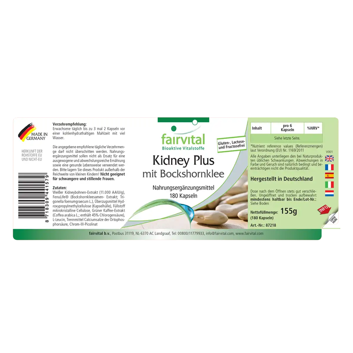 Kidney Plus bloccante di carboidrati – 180 Capsule