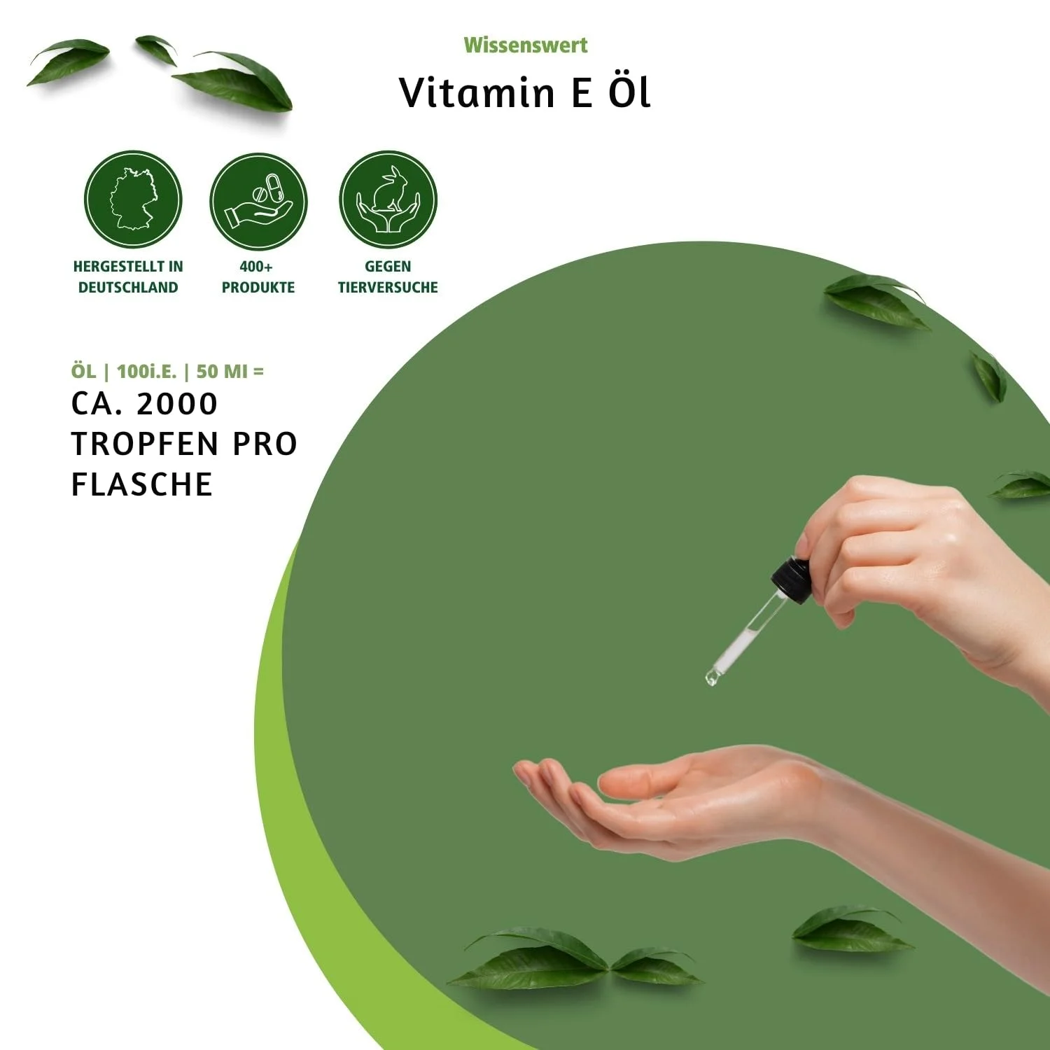 Vitamin E-Öl  100 I.E. - 50ml - für Zellschutz - abgedeckter Bedarf - Vegan | Fairvital