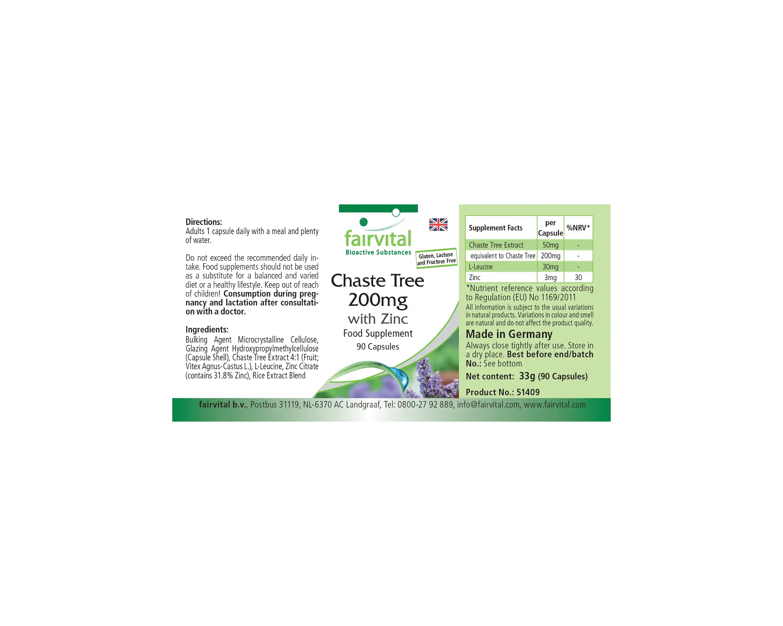 Chaste Tree 200mg with zinc - 90 Capsules Chaste Tree 200mg with zinc - 90 Capsules