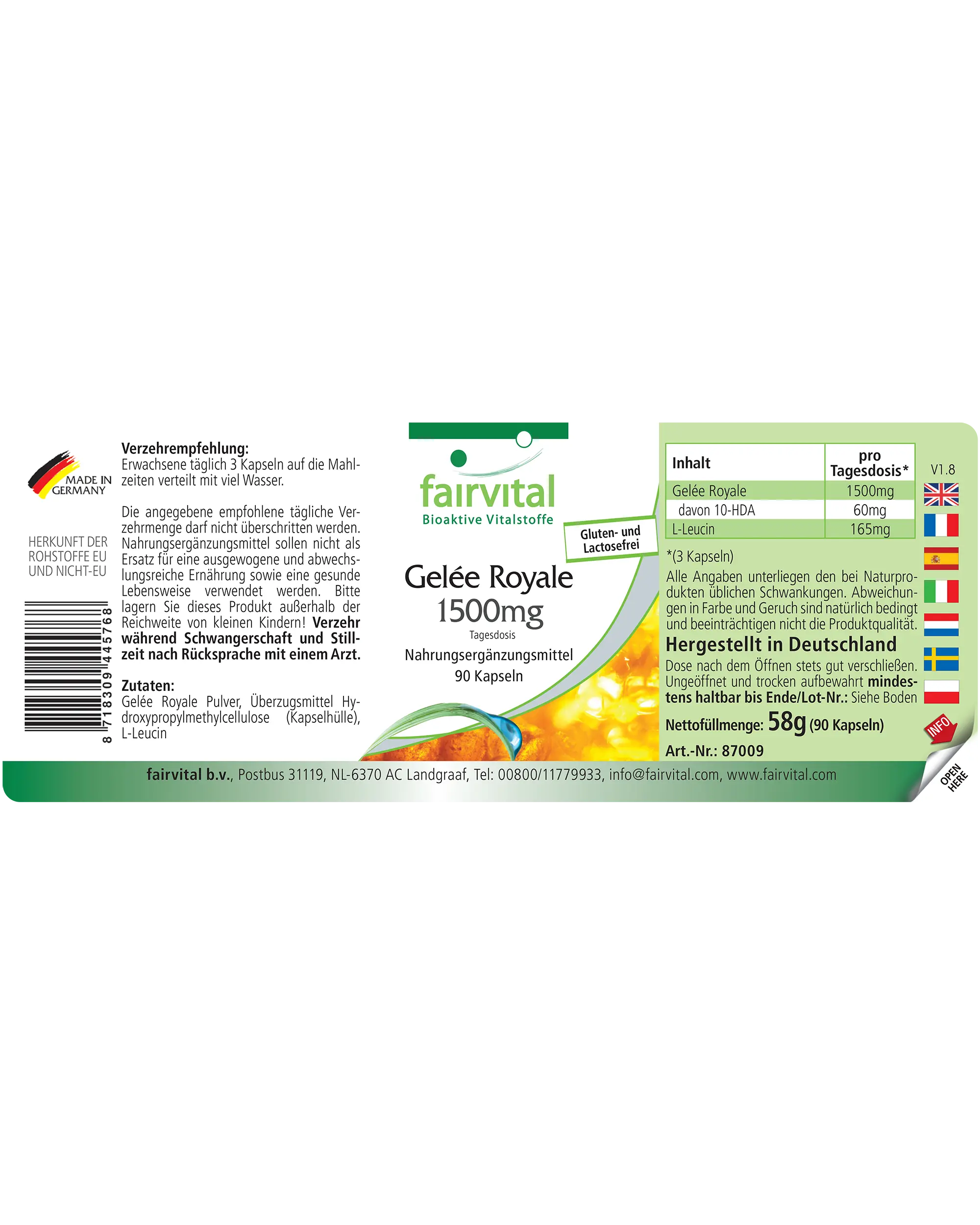 Royal Jelly Extract 1500mg - 90 Capsules