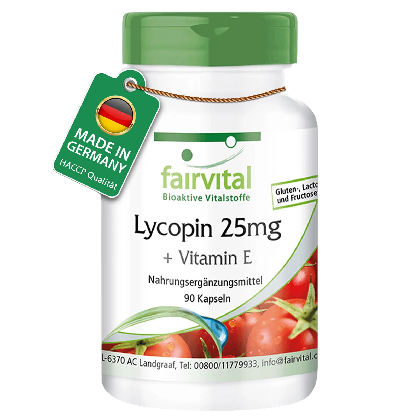 Licopeno 25mg + Vitamina E - 90 cápsulas