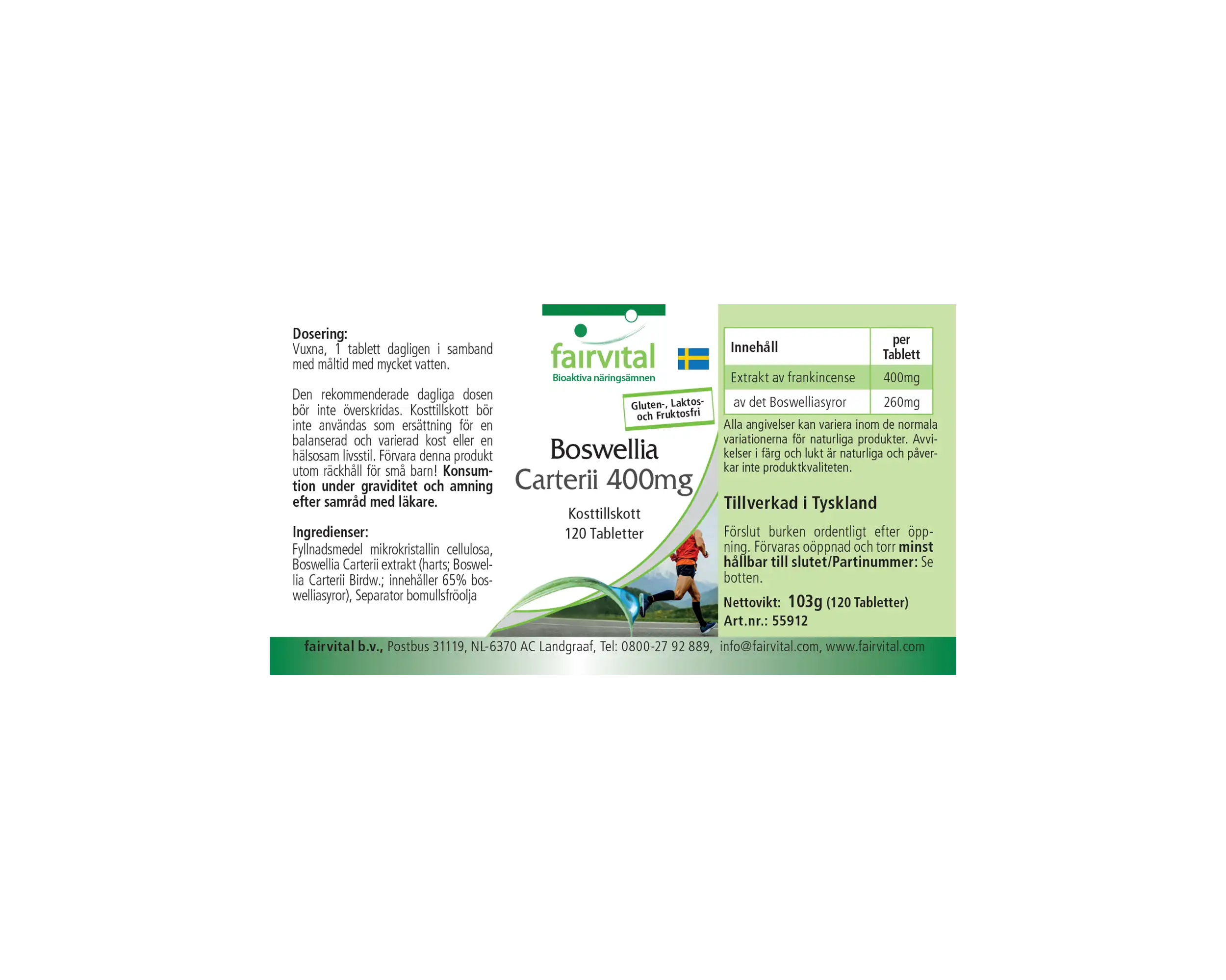 Boswellia Carterii 400mg - 120 Tabletten - Afrikanischer Weihrauch-Extrakt - Hochdosiert | Fairvital