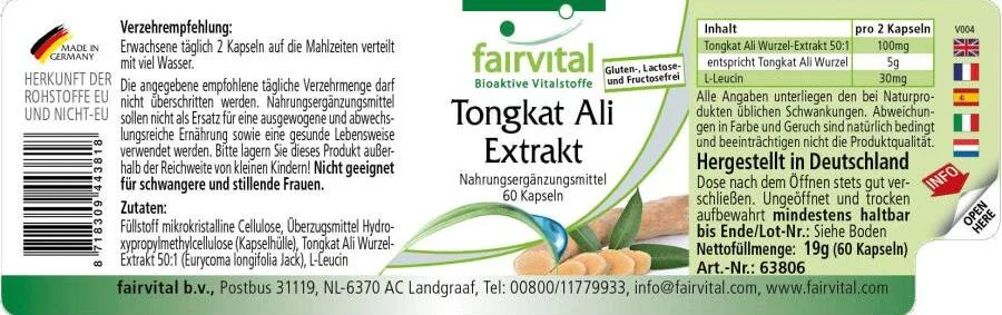 Tongkat Ali Extrakt - 60 Kapseln