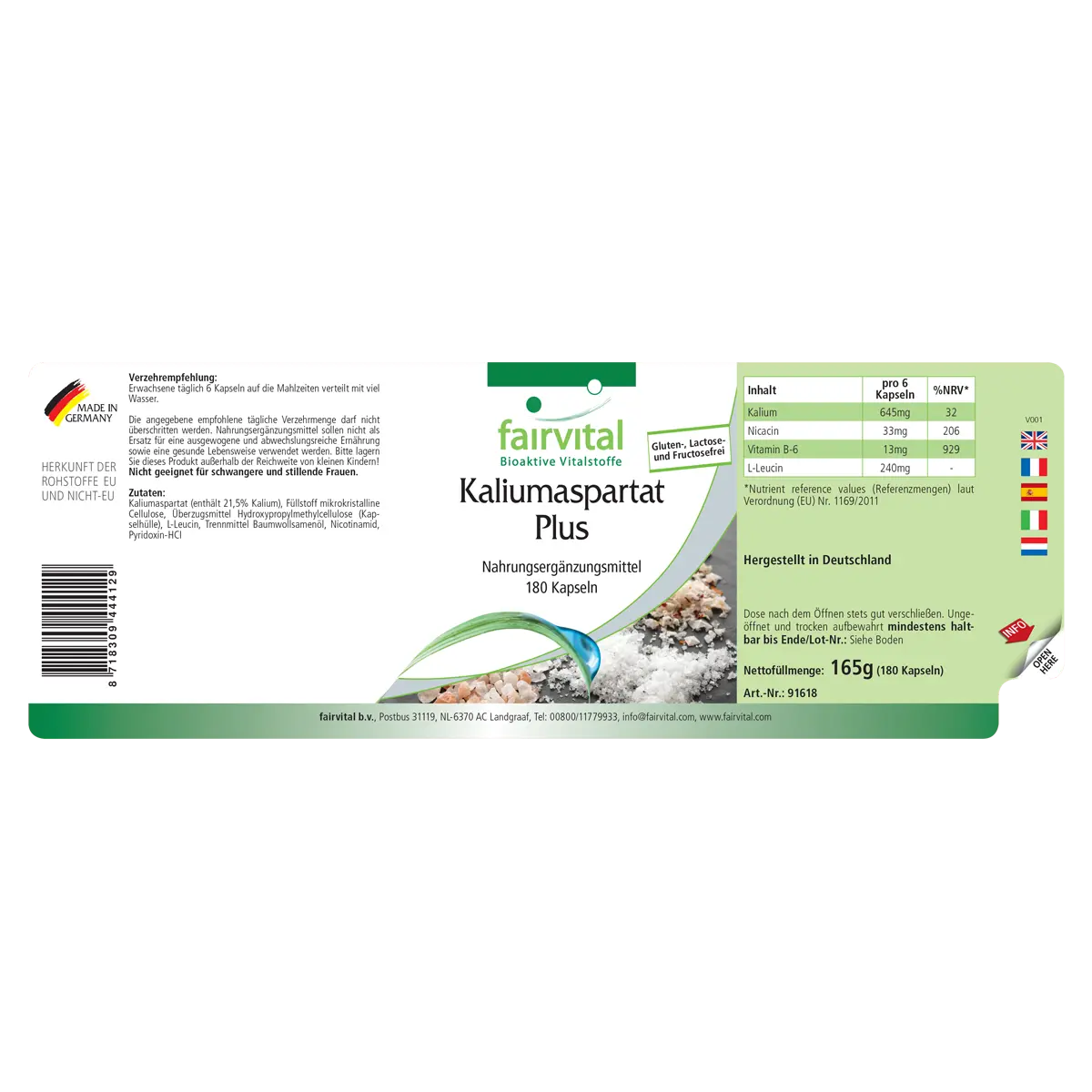 Potassium Aspartate Plus - 180 Capsules Potassium Aspartate Plus - 180 Capsules