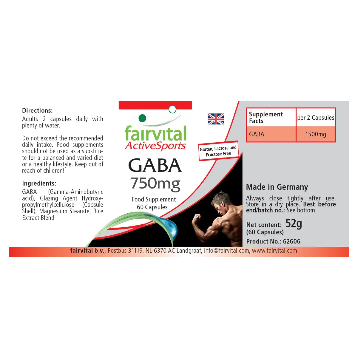 GABA 750mg – 60 capsules