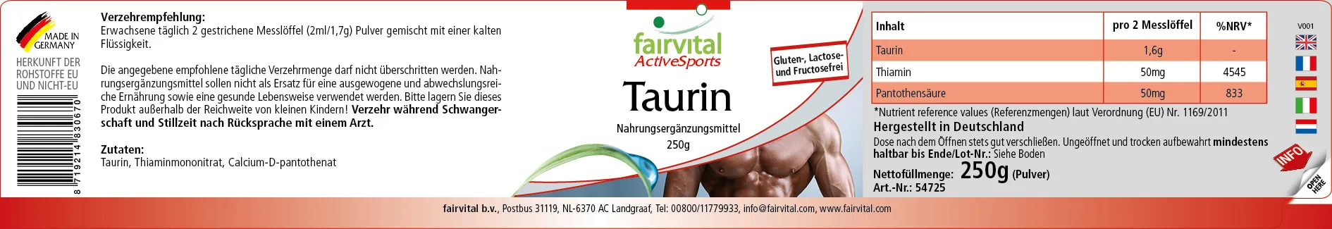 Taurina 250g polvere Taurina 250g polvere