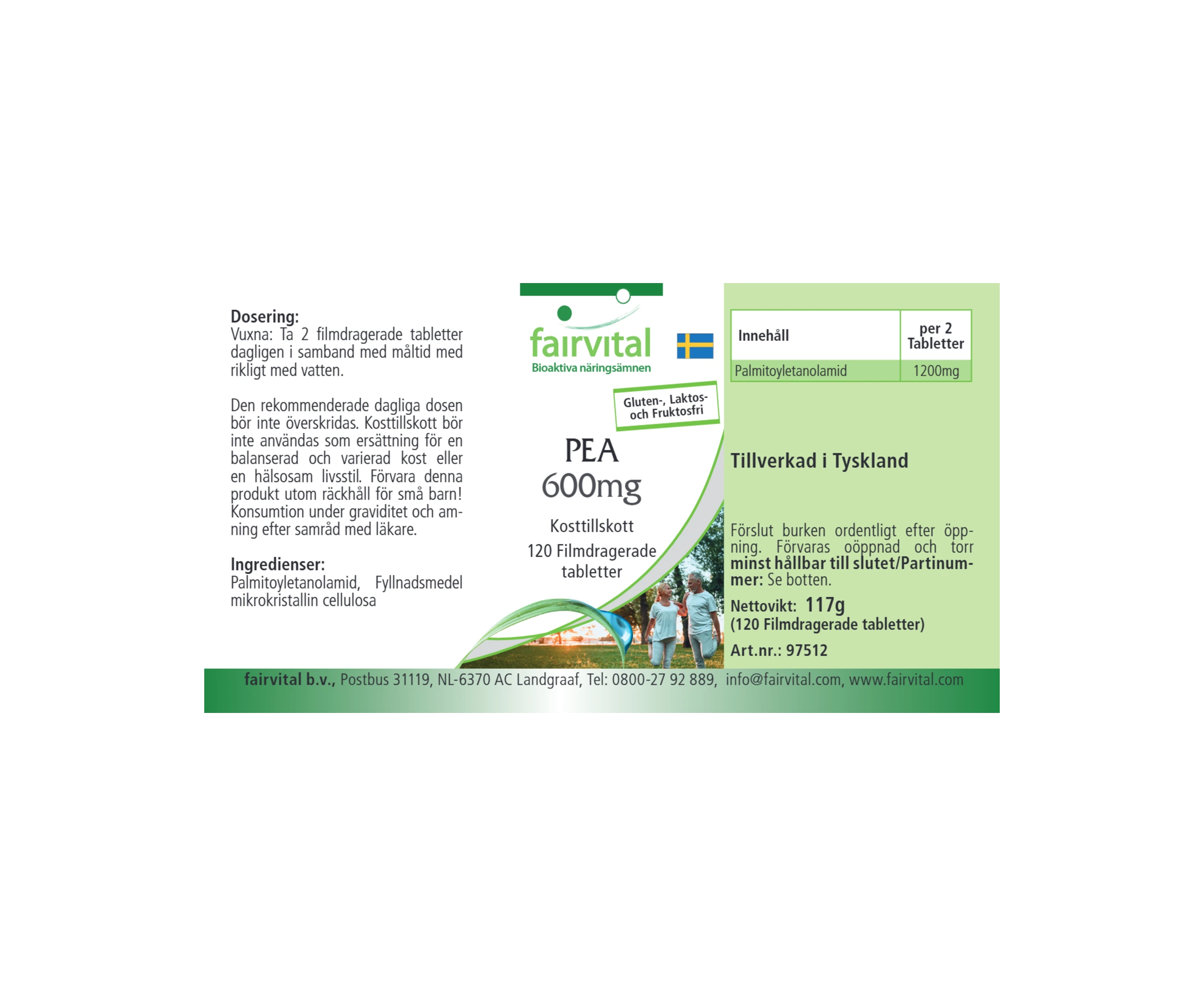 PEA 600mg - 120 Filmtabletten - vegan | Fairvital