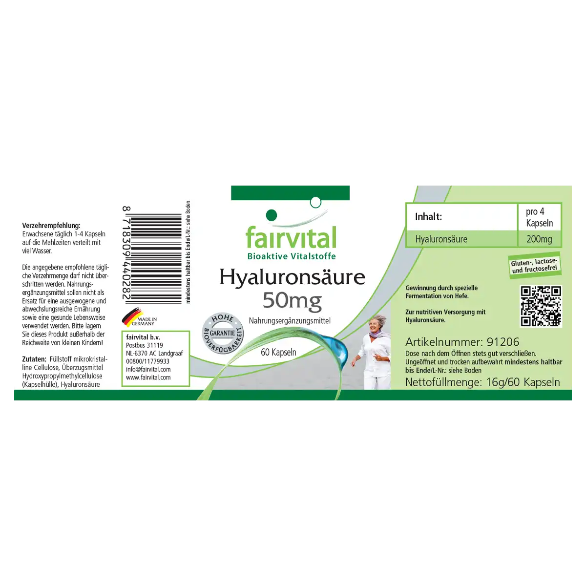 Acide hyaluronique 50mg - 60 gélules