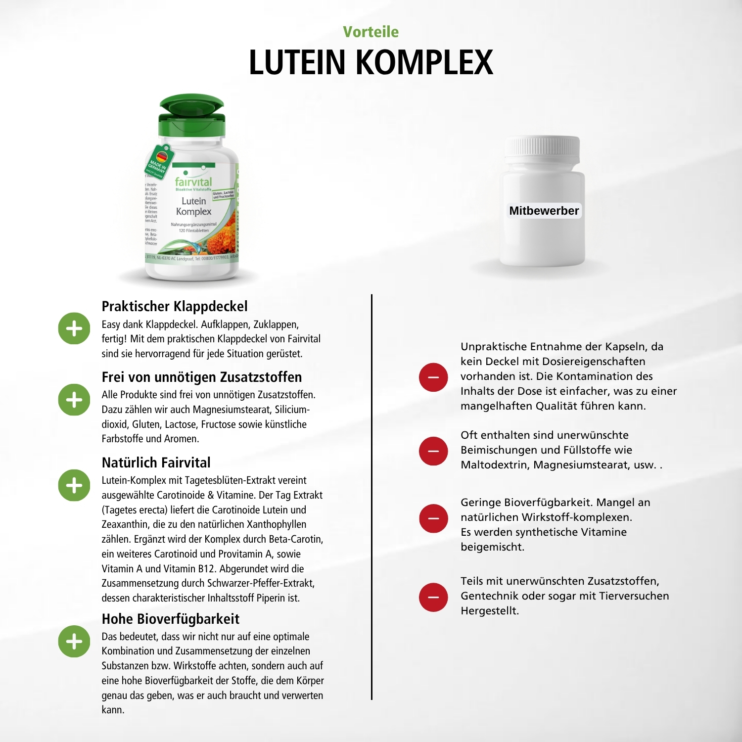 Complejo de luteína - 120 comprimidos recubiertos con película - de alta dosificación y vegano | Fairvital