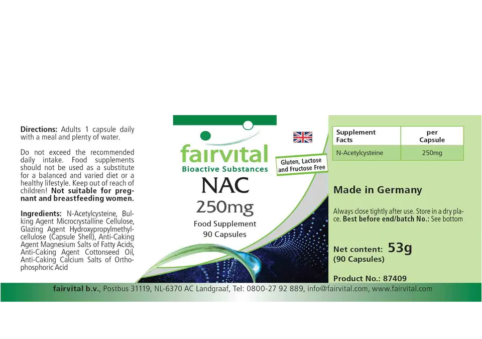 NAC 250mg - 90 Capsules NAC 250mg - 90 Capsules