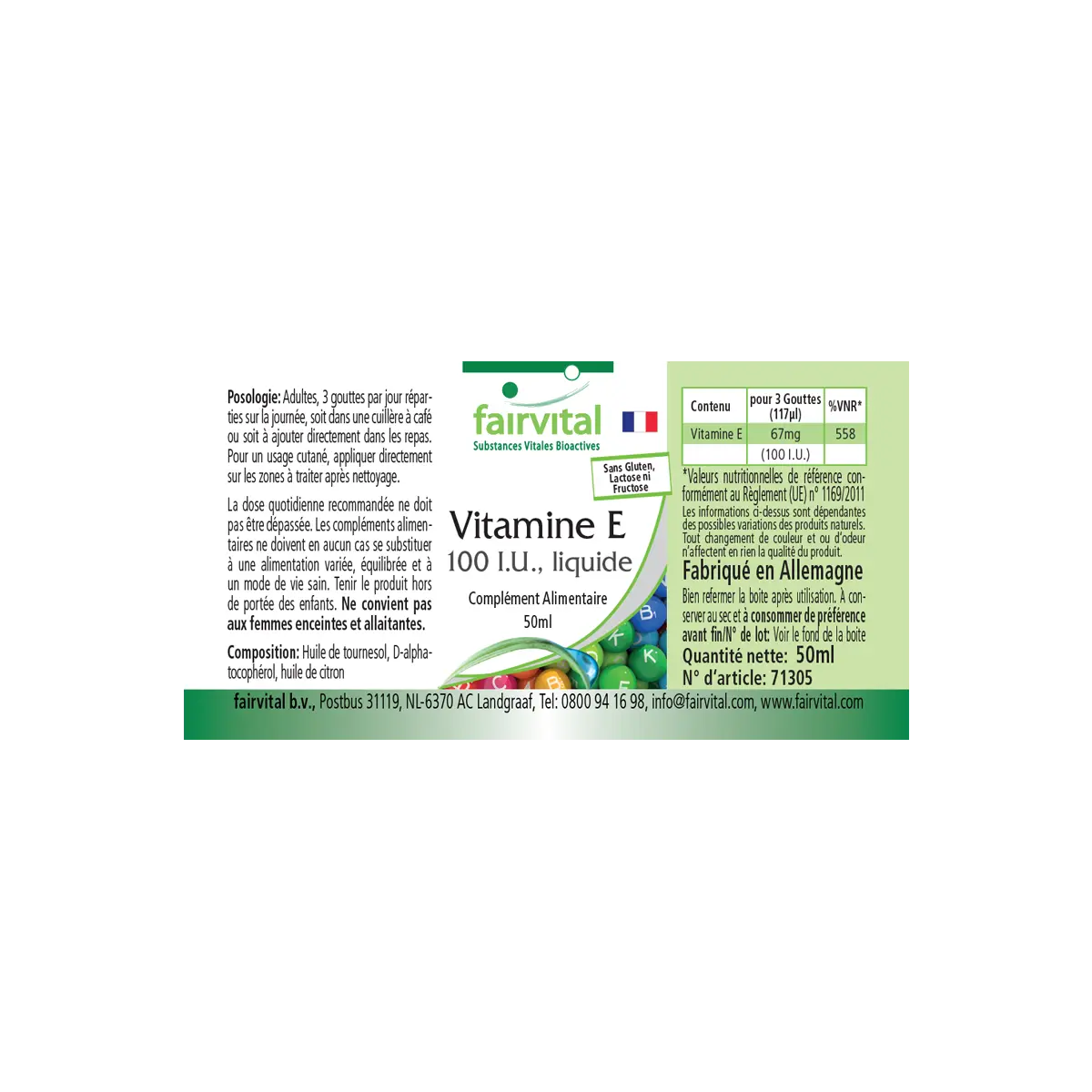 Olio di vitamina E 100 U.I. liquida - 50 ml Olio di vitamina E 100 U.I. liquida - 50 ml