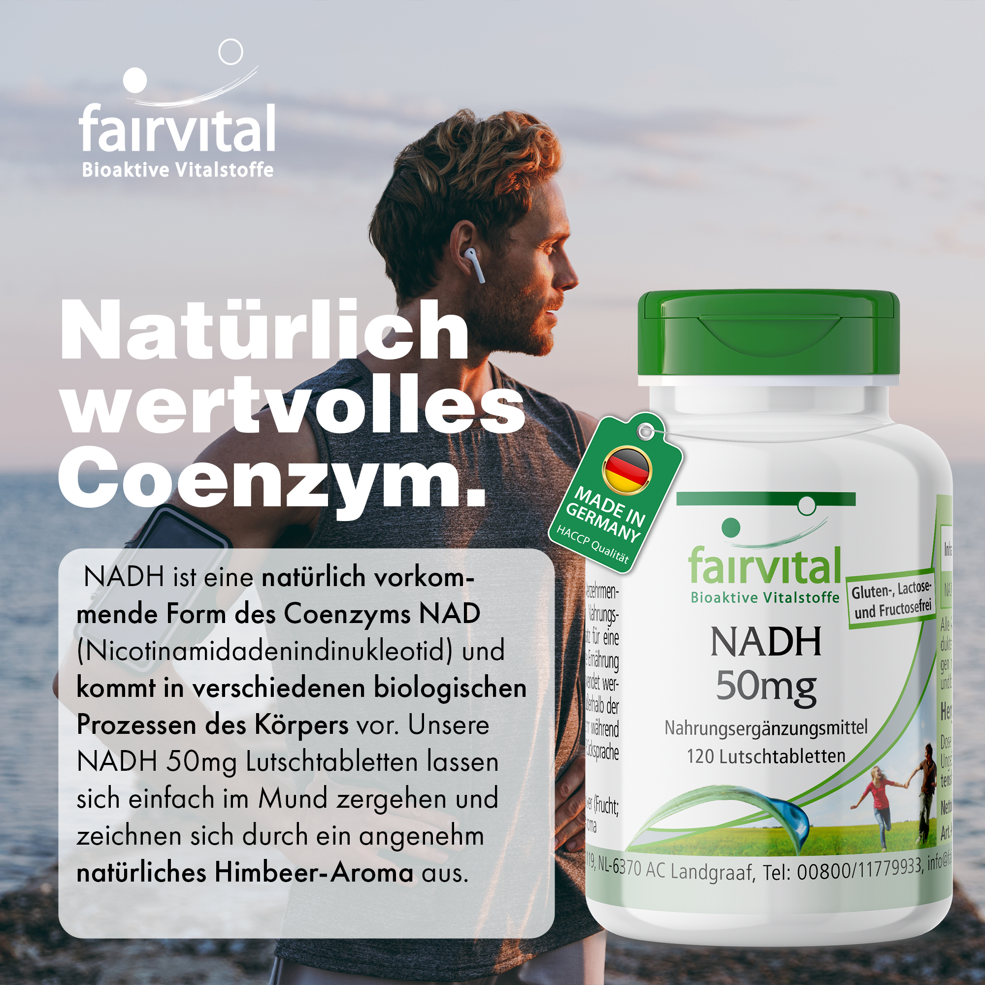 NADH 50mg - 120 pastilles à sucer - Végan | Fairvital