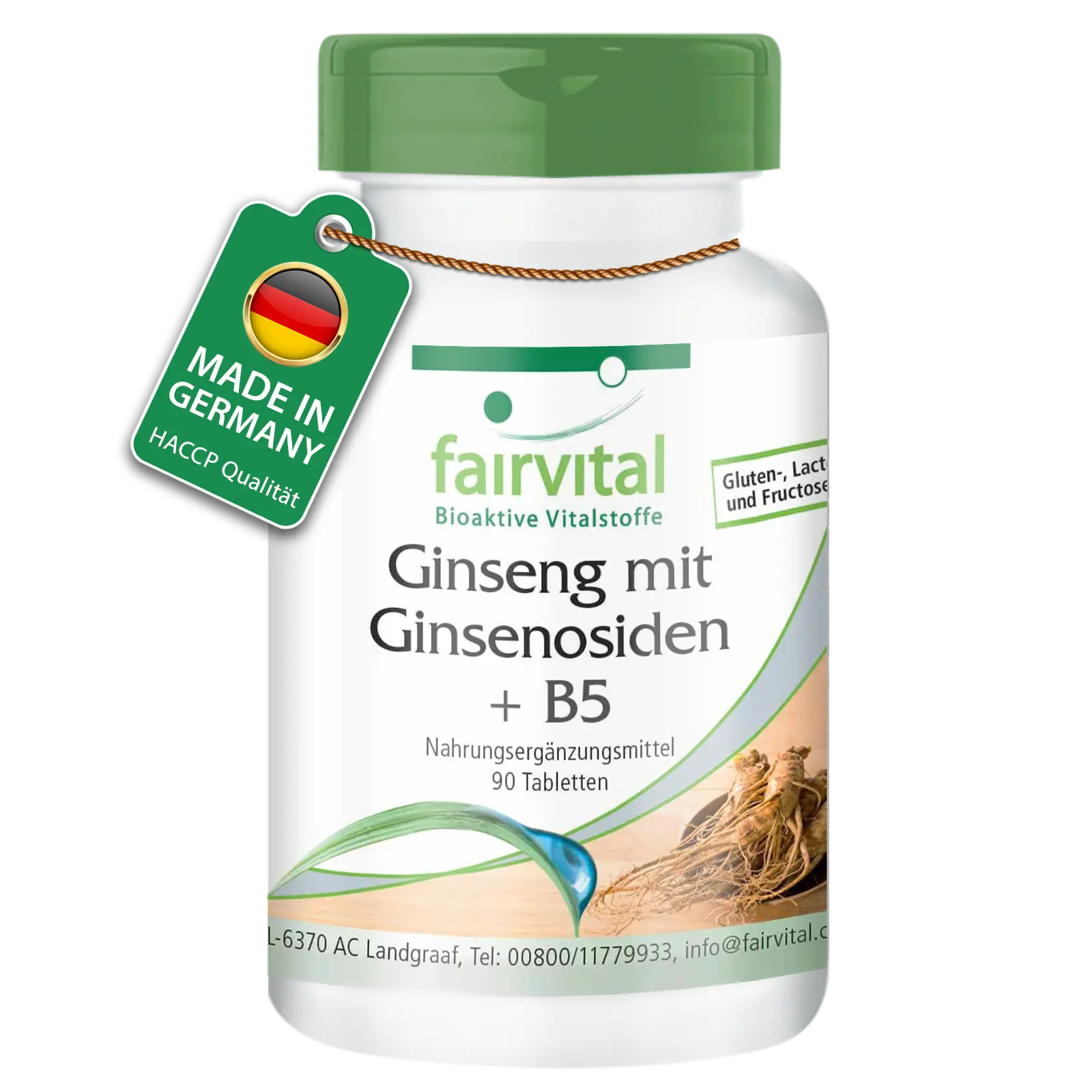 Ginseng mit Ginsenosiden + B5 - 90 Tabletten - mit Pantothensäure - für Energiestoffwechsel, geistige Leistung uvm. | Fairvital Ginseng mit Ginsenosiden + B5 - 90 Tabletten - mit Pantothensäure - für Energiestoffwechsel, geistige Leistung uvm. | Fairvital