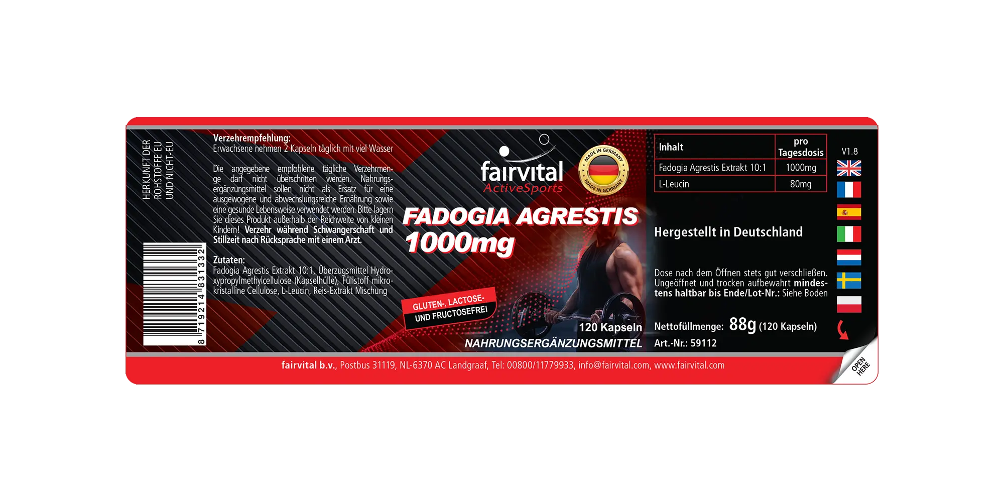 Fadogia Agrestis 1000mg - 120 Kapseln - für den aktiven Mann - Active Sports - Hochdosiert und Vegan | Fairvital Fadogia Agrestis 1000mg - 120 Kapseln - für den aktiven Mann - Active Sports - Hochdosiert und Vegan | Fairvital
