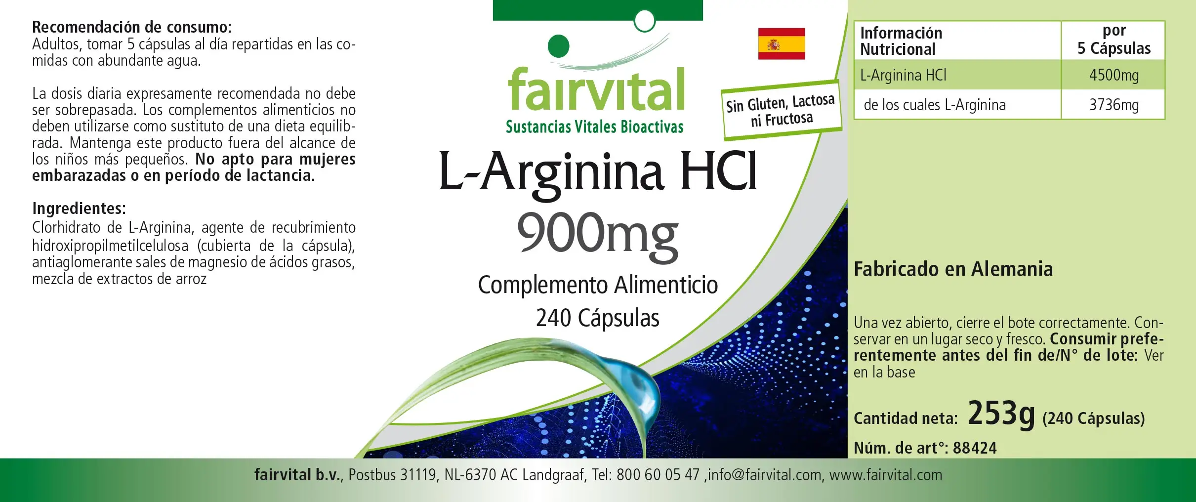 L-Arginine HCl 900mg - 240 Capsules L-Arginine HCl 900mg - 240 Capsules