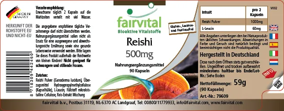 Reishi - 500mg - 90 capsules