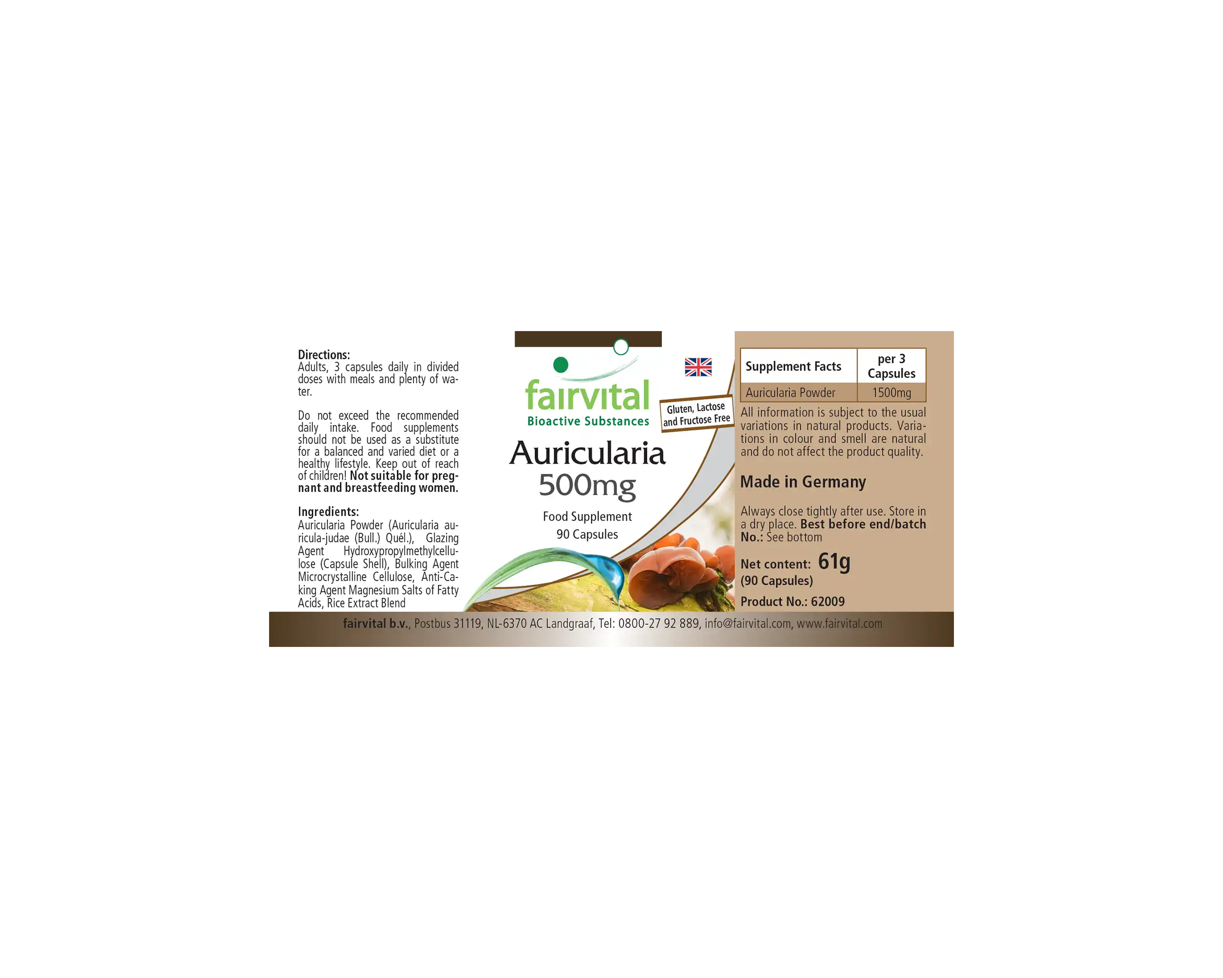 Auricularia 500mg - 90 capsule