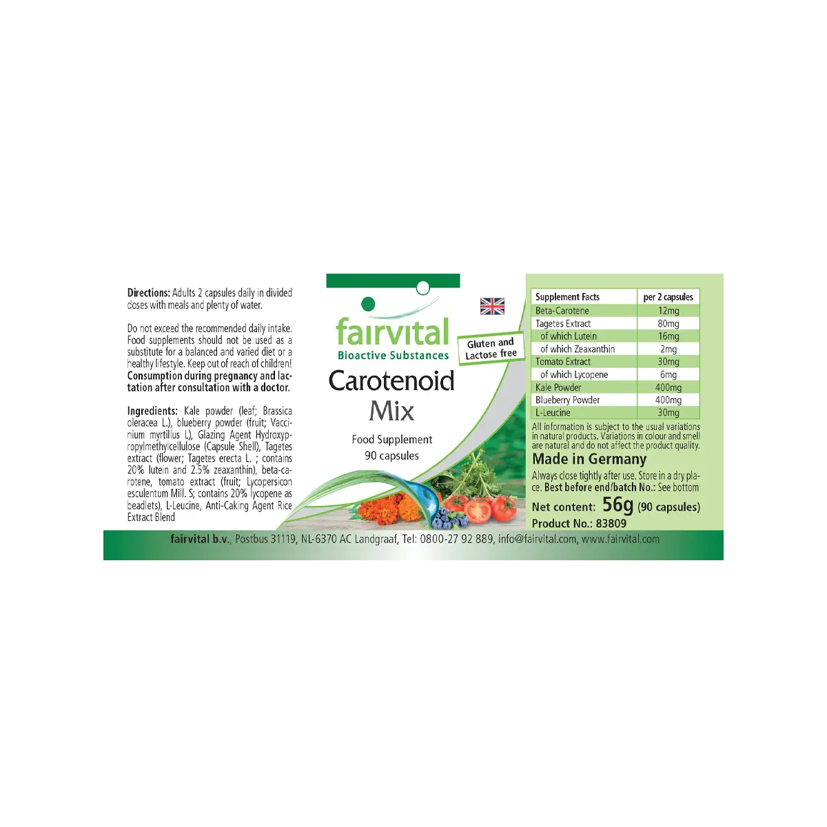 Miscela di carotenoidi con antociani - 90 capsule Miscela di carotenoidi con antociani - 90 capsule