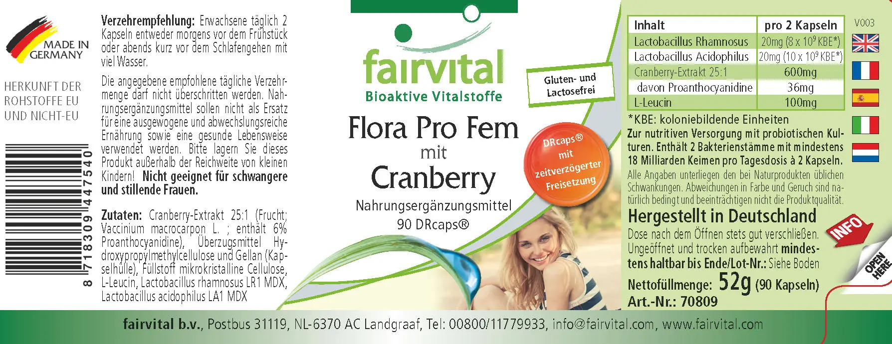Flora Pro Fem con Arándano Rojo - 90 DRcápsulas