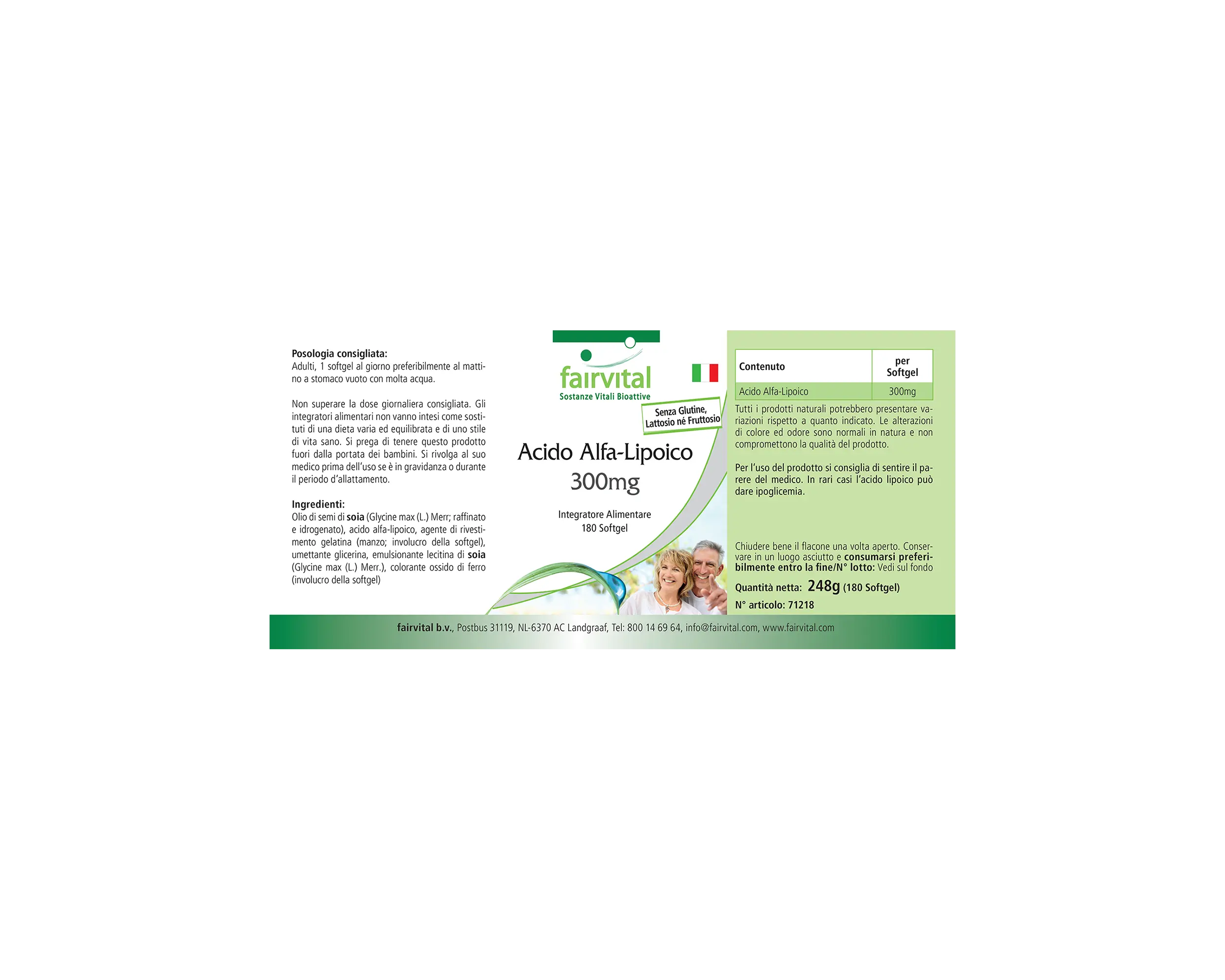 Acido Alfa-Lipoico 300mg - 180 capsule molli | Fairvital
