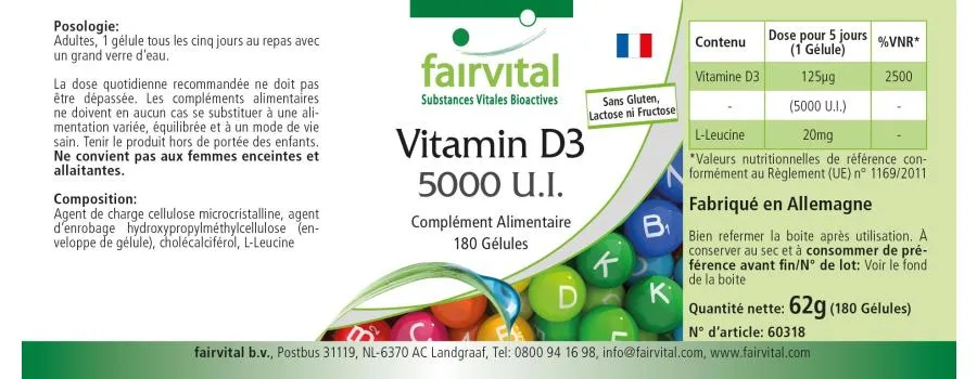 Vitamin D3 5000 I.U. - 180 Capsules Vitamin D3 5000 I.U. - 180 Capsules
