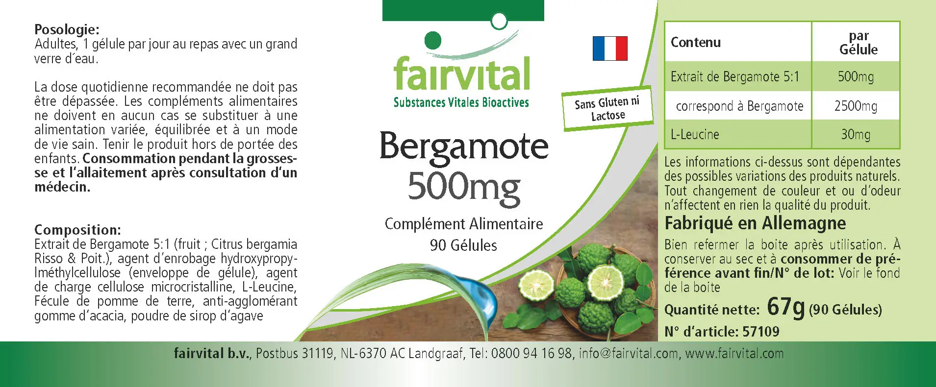 Bergamotte Extrakt 500mg - 90 Kapseln - 5-fach konzentriert - Hochdosiert und Vegan | Fairvital Bergamotte Extrakt 500mg - 90 Kapseln - 5-fach konzentriert - Hochdosiert und Vegan | Fairvital