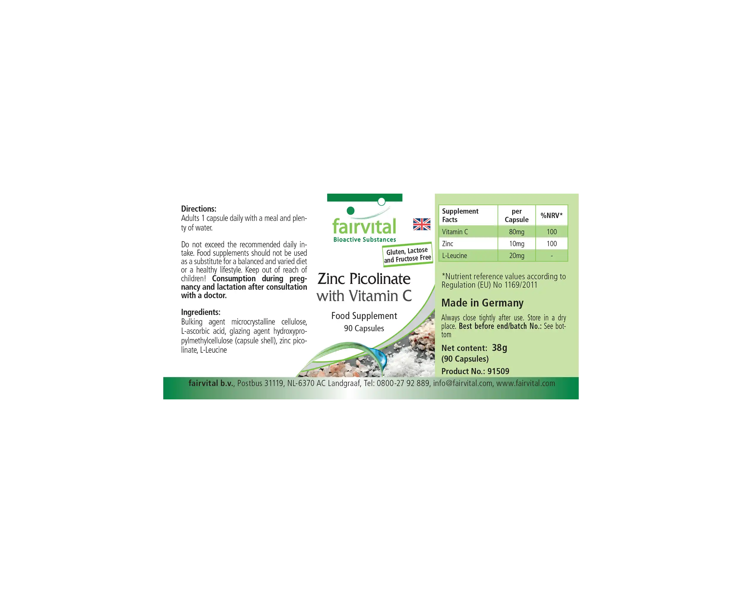 Picolinato de Zinc con Vitamina C - 90 cápsulas