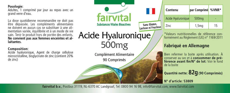Acido ialuronico 500 mg - 90 compresse Acido ialuronico 500 mg - 90 compresse