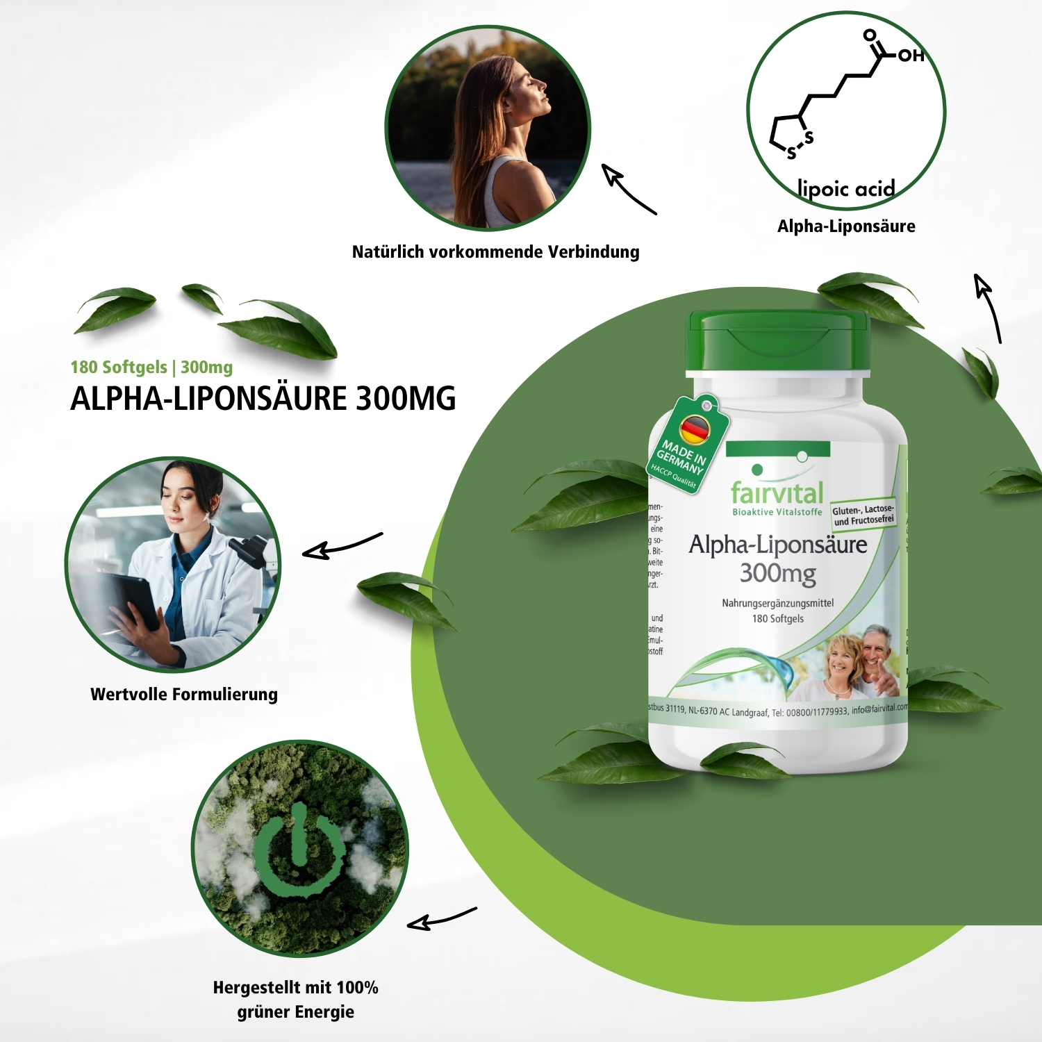 Alpha-Liponsäure 300mg - 180 Softgels | Fairvital