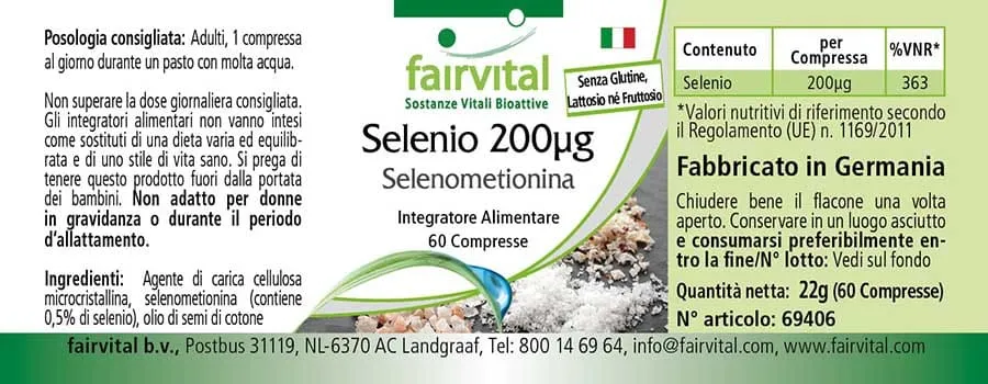 Sélénium 200µg de Sélénométhionine - 60 comprimés Sélénium 200µg de Sélénométhionine - 60 comprimés