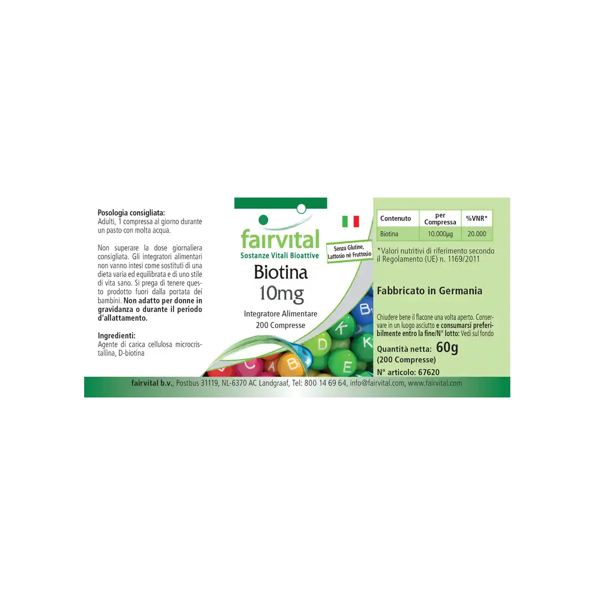 Biotin 10mg  - 200 Tabletten - mit 10000mcg Vitamin B7 pro Tablette -  für Haare, Haut, und Nervensystem - Hochdosiert und Vegan | Fairvital Biotin 10mg  - 200 Tabletten - mit 10000mcg Vitamin B7 pro Tablette -  für Haare, Haut, und Nervensystem - Hochdosiert und Vegan | Fairvital