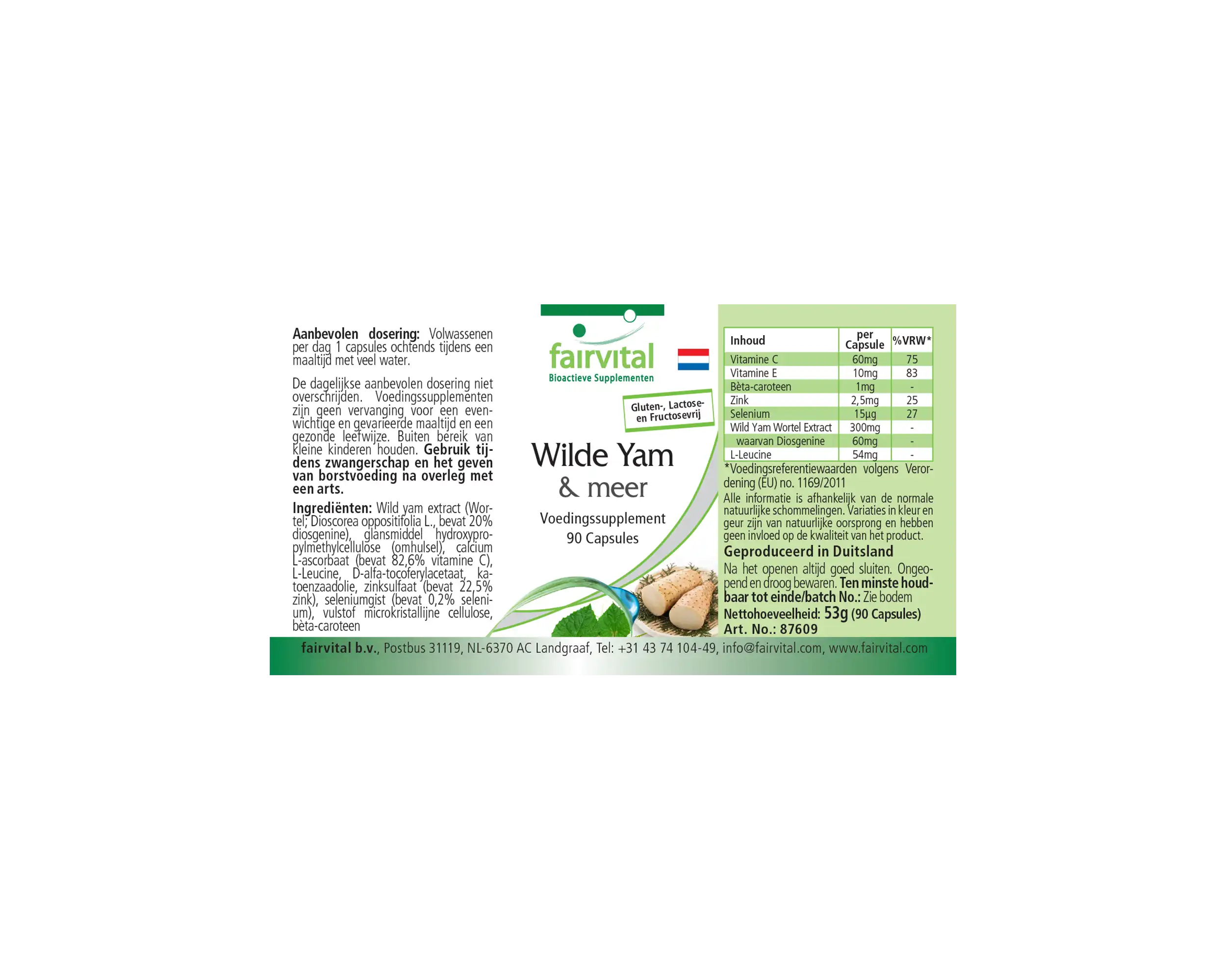 Wild Yams Plus - mit Zink, Vitamin C, Selen uvm. - für Immunsystem, Zellschutz uvm. - Vegan | Fairvital Wild Yams Plus - mit Zink, Vitamin C, Selen uvm. - für Immunsystem, Zellschutz uvm. - Vegan | Fairvital