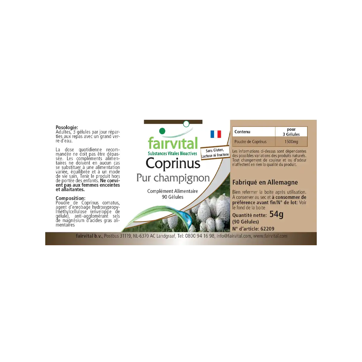 Coprinus 500mg - 90 gélules