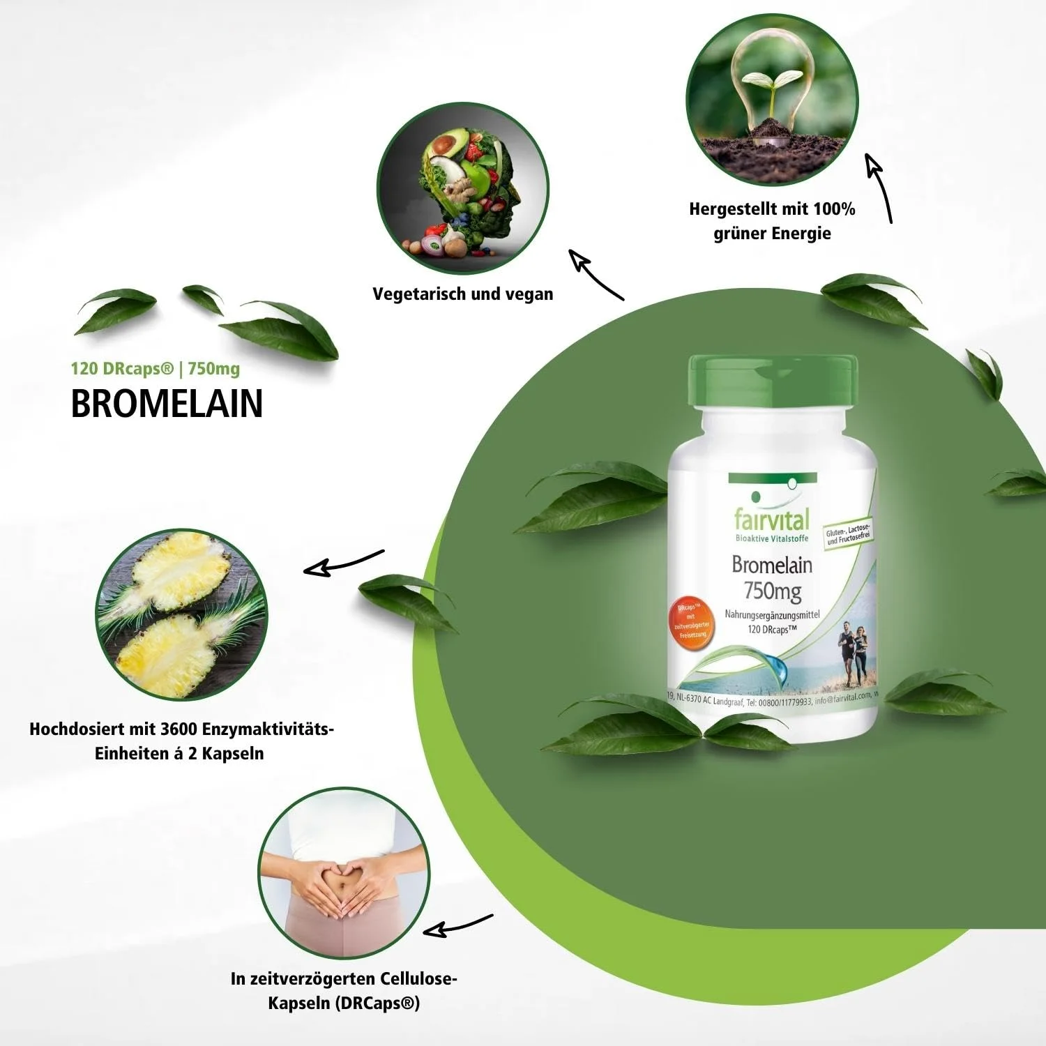 Bromelina 750mg - 120 DRcaps®
