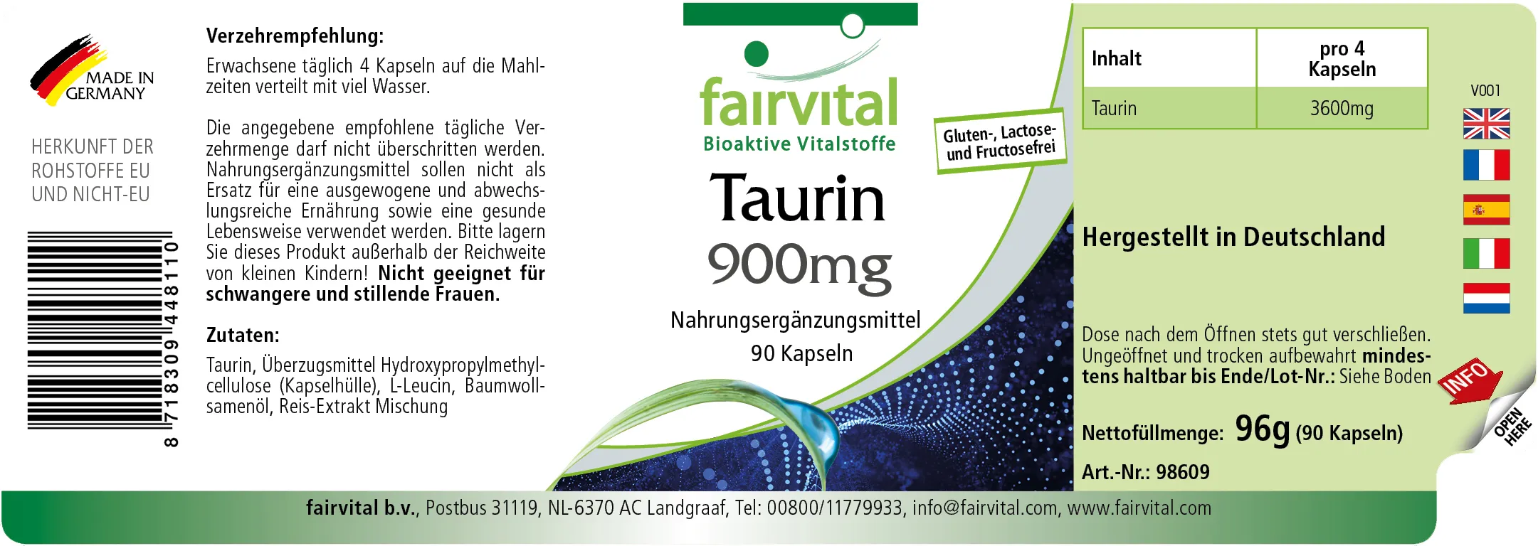 Taurina 900mg - 90 capsule Taurina 900mg - 90 capsule