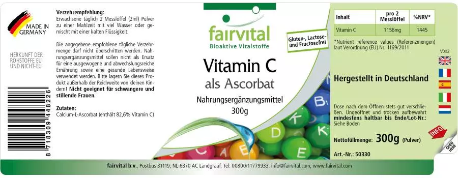 Vitamin C Pulver als Ascorbat