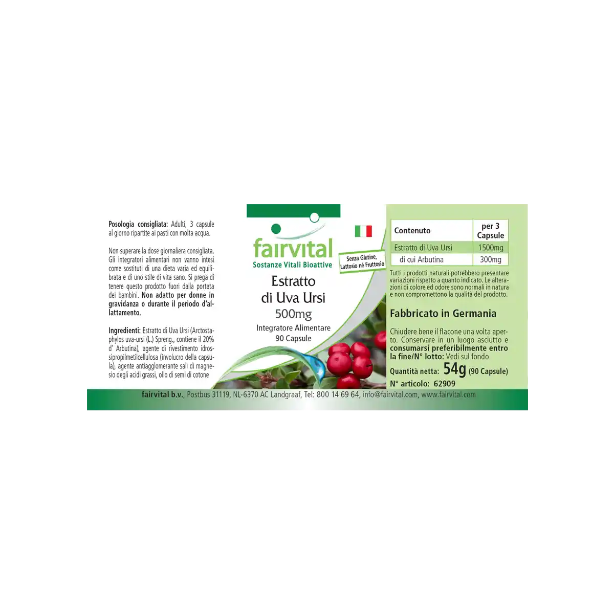 Uva Ursi Bearberry leaf extract 500mg - 90 capsules Uva Ursi Bearberry leaf extract 500mg - 90 capsules
