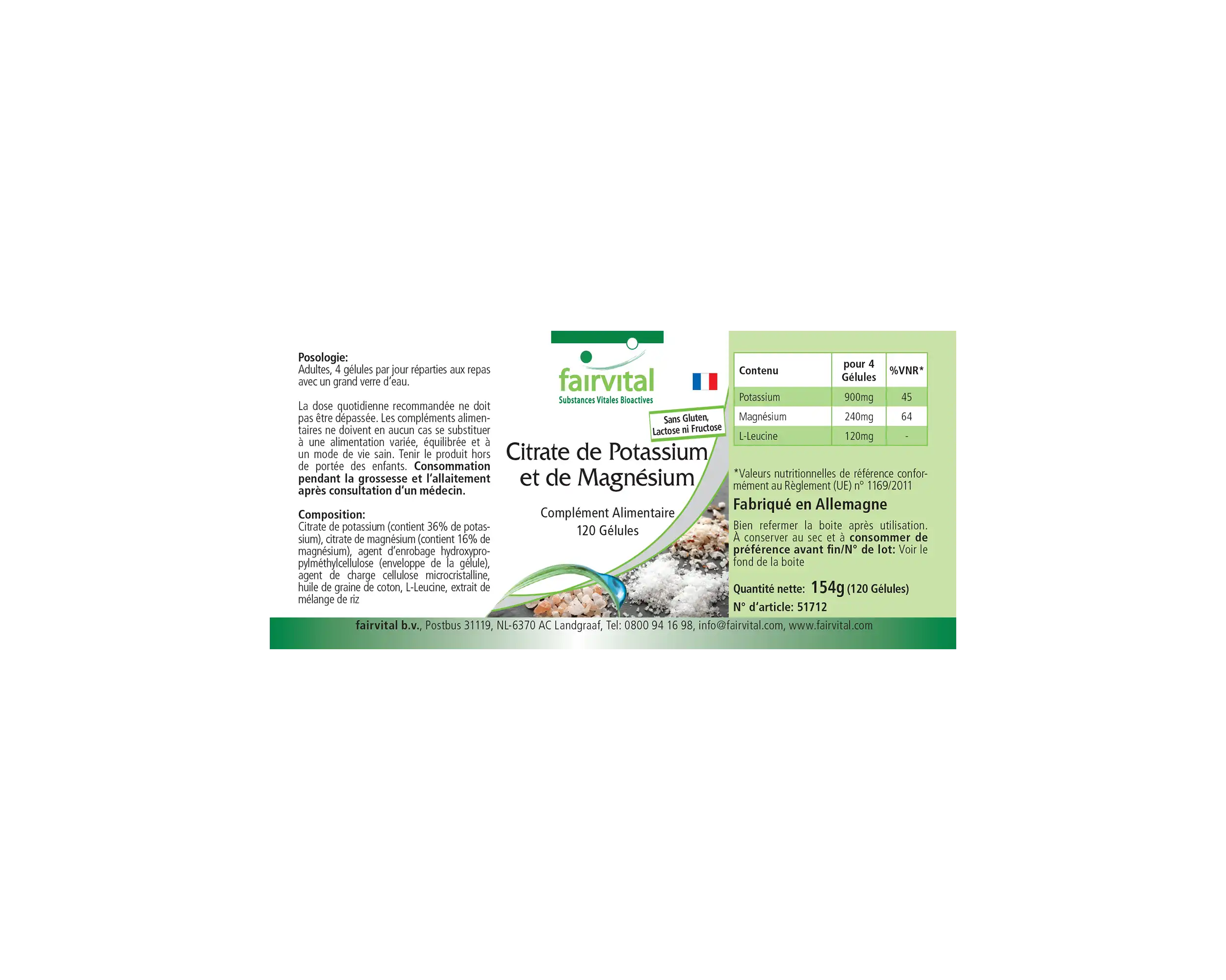 Citrato di Potassio e Magnesio - 120 Capsule