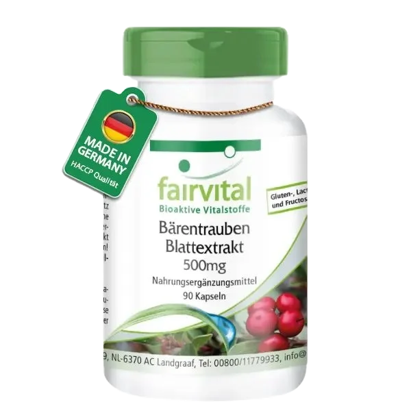 Estratto di foglie di Uva Ursi e mirtillo 500mg - 90 capsule